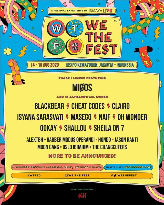 Lineup fase pertama We The Fest 2020. Foto: Ismaya