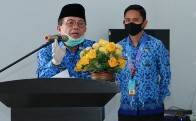 Gubernur Jambi, Fachrori Umar saat menyampaikan sambutan. Foto: Hms