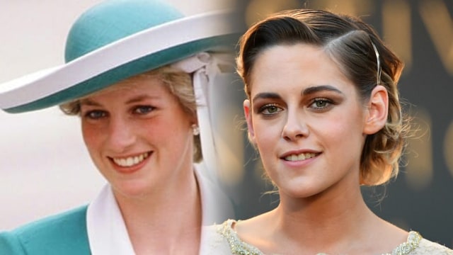 Putri Diana dan Kristen Stewart. Foto: Instagram /@princess.diana.forever dan Alberto PIZZOLI/AFP