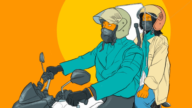 Ilustrasi penggunaan ojek online di tengah pandemi corona. Foto: Maulana Saputra/kumparan