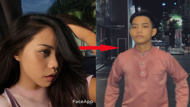 Hyekal mengedit fotonya menjadi perempuan. (Foto: @hyekalss/Twitter)