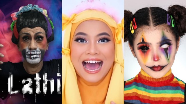 Video Makeup Kreatif dan Lucu di Medsos. Foto: dok. Instagram @didikninithowok @hanummegaa @jharnabhagwani 