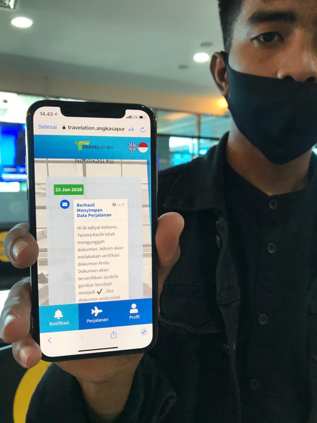 Aplikasi Travelation di Bandara AP II Foto: PT Angkasa Pura II