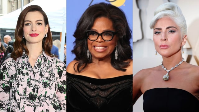 Anna Hathaway, Oprah Winfrey, dan Lady Gaga bicara soal kesehatan mental. Foto: AFP