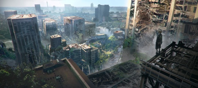 Living in ruins illustration | doc : https://segmentnext.com/2015/09/03/nier-concept-art-gives-the-impression-of-the-last-of-us-going-jrpg/