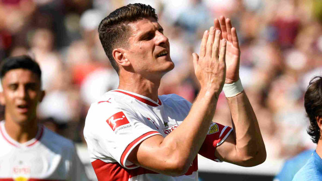 Penyerang Stuttgart Mario Gomez. Foto: THOMAS KIENZLE/AFP