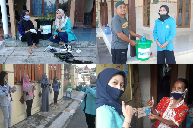Bella Rahmalinda Wulaningrum (22) melakukan KKN Era Covid-19 dengan beberapa program kerja seperti Budidaya Ikan Lele Dan Kangkung, Pembuatan Wastafel, Edukasi Dan Pembagian Masker, serta melakukan edukasi tentang cuci tangan kepada anak-anak.