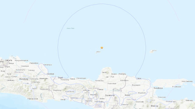 Titik lokasi gempa di Jepara. Foto: Dok.earthquake.usgs.gov