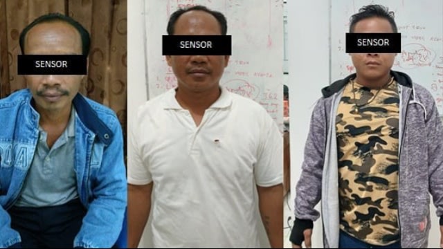 Para tersangka pencabulan terhadap seorang siswi di Katingan.