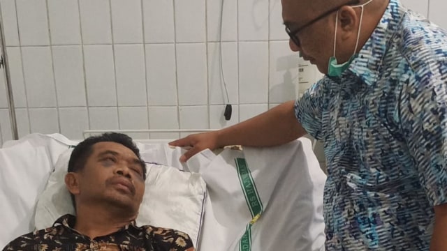 Sarpan (57) saksi kasus pembunuhan yang diduga dianiaya personil polisi di Mapolsek Percut Sei Tuan mengalami trauma berat. Foto: Dok. Istimewa
