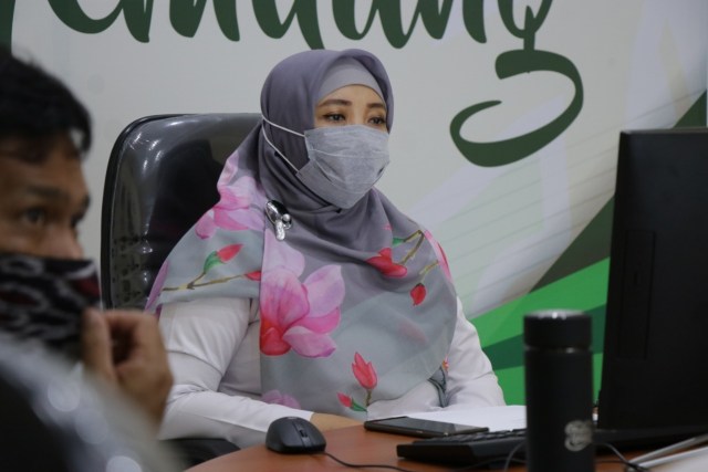 Wakil Gubernur NTB Dr Hj Sitti Rohmi Djalilah saat membuka Virtual Geotourism Festival 2020.