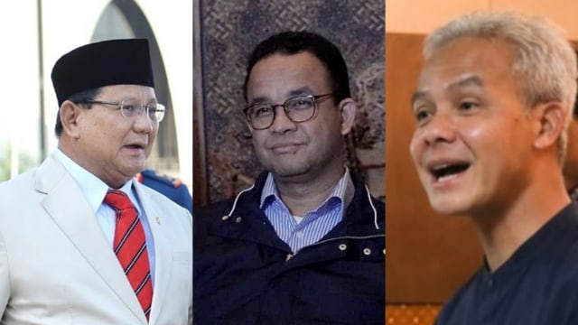 Kolase Prabowo Subianto, Anies Baswedan dan Ganjar Pranowo. Foto: kumparan