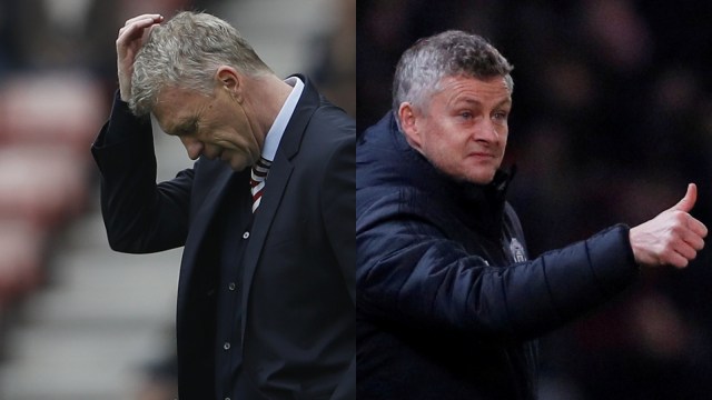 David Moyes dan Ole Gunnar Solskjaer. Foto: REUTERS/Lee Smith & Phil Noble