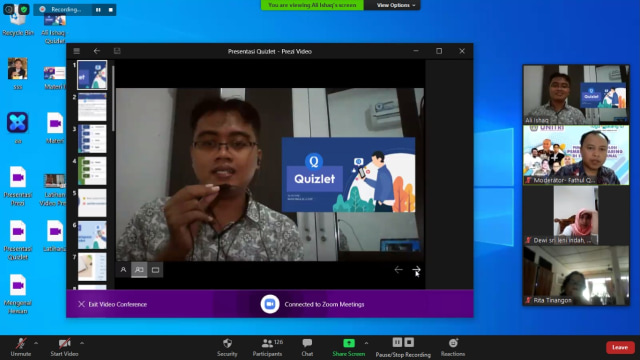 Ali Ishaq MPd selaku Education Direktur CV. Berkreasi Media menerangkan tentang metode belajar menggunakan Prezi Video. Foto: dokumen.