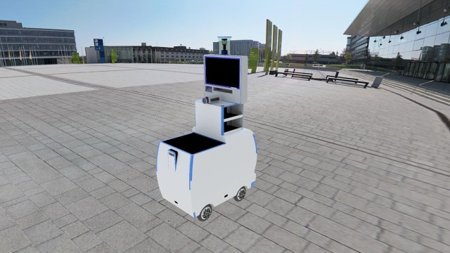 Prototype robot Hosiro-Usiro untuk membantu menangani pasien COVID-19.