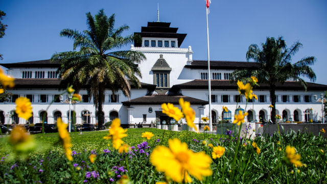 Suasana Gedung Sate di Bandung, Jawa Barat. Foto: Novrian Arbi/ANTARA FOTO