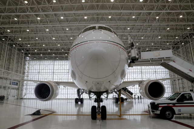 wujud pesawat kepresidenan, Boeing 787-8 Dreamliner, yang dijual oleh Presiden Andres Manuel Lopez Obrador. Foto: Henry Romero/REUTERS