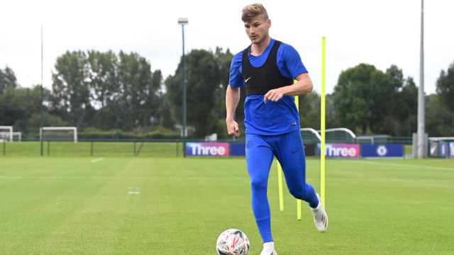 Timo Werner berlatih bersama Chelsea. Foto: Dok. Chelsea