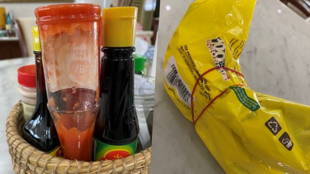 Cara menyimpan makanan di dapur Istana.
 Foto: Twitter/@kaesangp