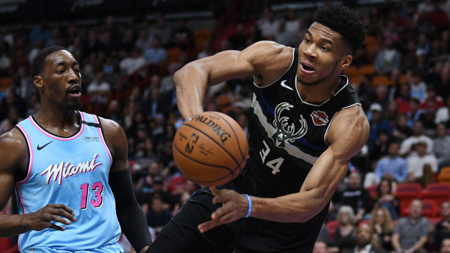 Giannis Antetokounmpo, apakah ia akan meraih gelar MVP lagi?  Foto: Jim Rassol-USA TODAY Sports