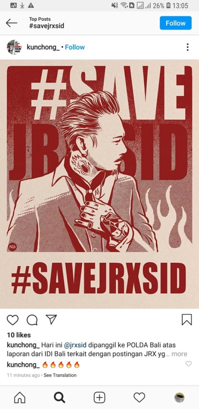 Jerinx Diperiksa, Tagar #saveJRXSID Ramai Di Instagram