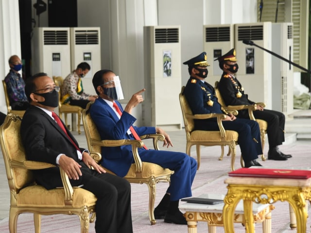 Presiden Jokowi Saksikan Geladi Peringatan Detik-Detik Proklamasi Kemerdekaan RI. Foto: Biro Setpres RI