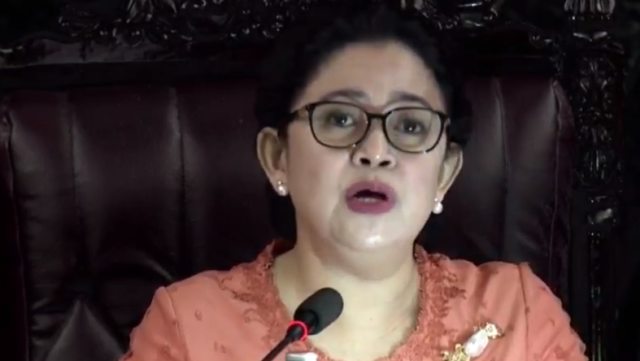Ketua DPR RI, Puan Maharani di sidang tahunan MPR/DPR. Foto: YouTube/DPR