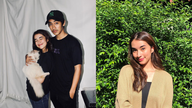 Abidzar Al Ghifari dan kekasihnya. Foto: Instagram @abidzar73 dan @nadiaraysa