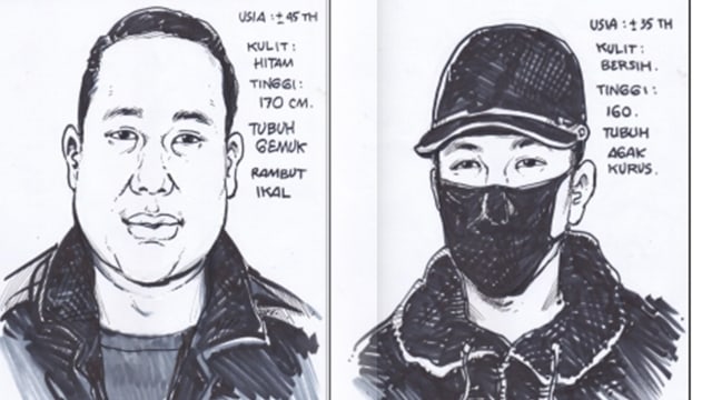 Sketsa pelaku penembakan di Kelapa Gading. Foto: Dok. Istimewa