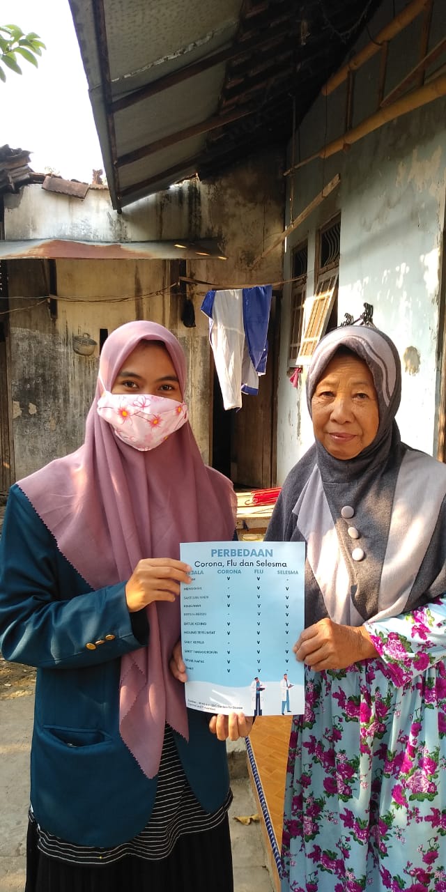 Gambar 1. Sosialisasi mengenai gejala corona dan upaya pencegahannya