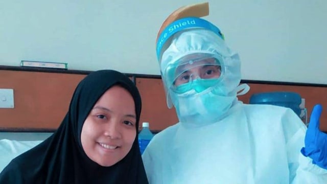 Hana Puspita selama menjalani perawatan isolasi di rumah sakit. Foto: Dok. Hana Puspita