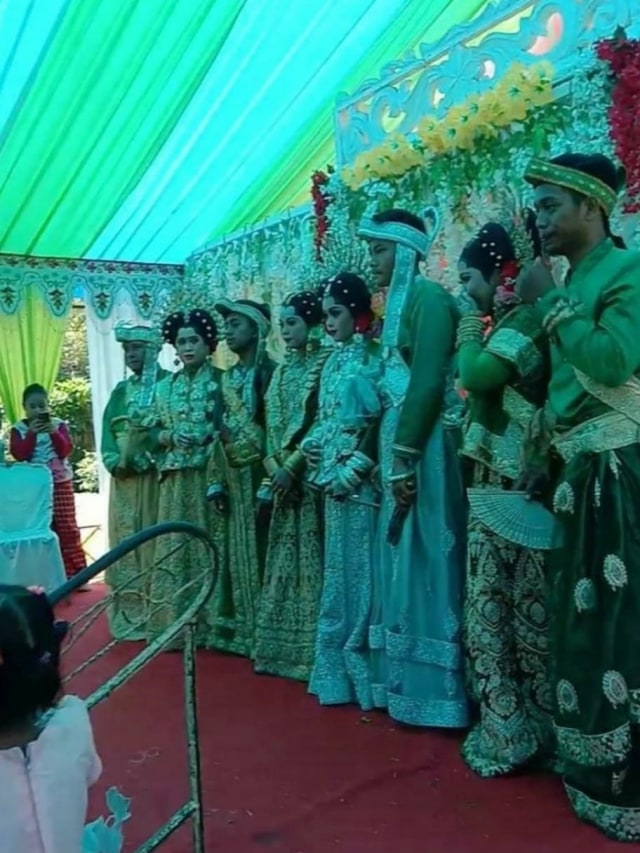Viral 4 saudara kembar nikah bareng di Bone Sulawesi Selatan. Foto: Dok. Istimewa