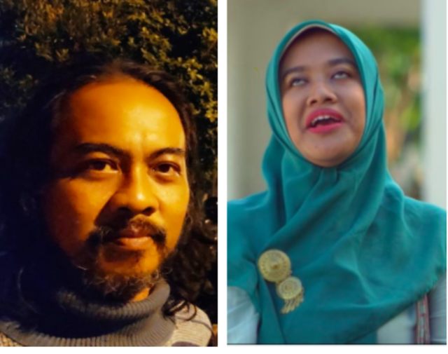 Bagus 'Bacep' Sumartono (kiri) dan Bu Tejo pemeran utama FIlm 'Tlik'. Foto: Istimewa. 