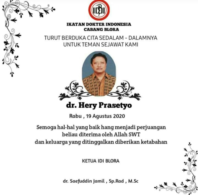 Dokter Hery Prasetyo meninggal dunia.  Foto: Dok. Istimewa