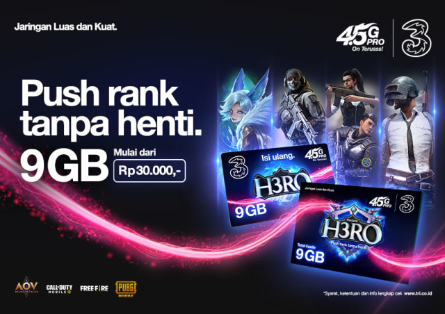 Kartu perdana Tri H3RO. Foto: Tri Indonesia