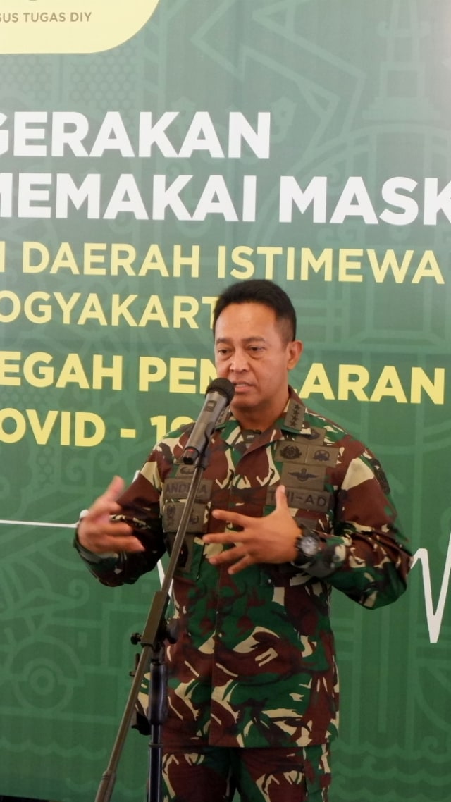 Kepala Staf Angkatan Darat (KSAD) Jenderal TNI Andika Perkasa di Kompleks Kepatihan Pemda DI Yogyakarta, Rabu (26/8). Foto: Arfiansyah Panji Purnandaru/kumparan