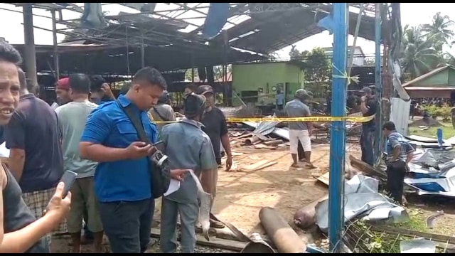 Lokasi ledakan di bengkel las di Sumatera Utara. Foto: Dok. Istimewa