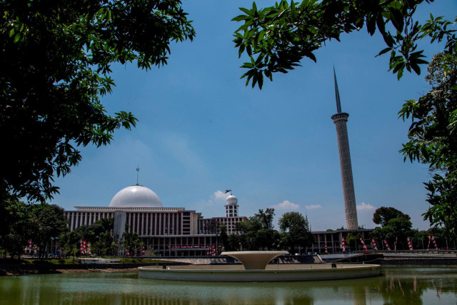 Suasana Masjid Istiqlal Jakarta setelah direnovasi.
 Foto: Nova Wahyudi/Antara Foto