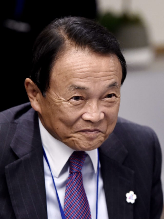 Menteri Keuangan Jepang, Taro Aso.
 Foto: Olivier Douliery / AFP
