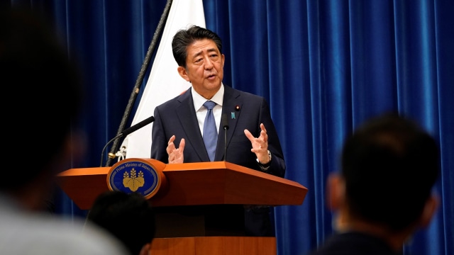 Shinzo Abe. Foto: Paul Robichon/Reuters/Pool