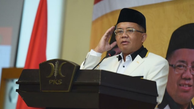 Sohibul Iman dalam rapat koordinasi nasional pemenangan Pilkada 2020 serentak, Sabtu (29/8).  Foto: PKS