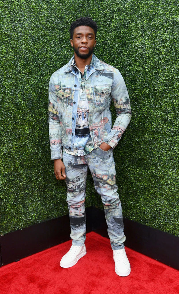 Gaya Chadwick Boseman di MTV Video Music Awards 2018 Foto: Alberto E. Rodriguez