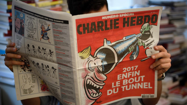 Ilustrasi tabloid asal Prancis, Charlie Hebdo. Foto: Eric Feferberg/AFP