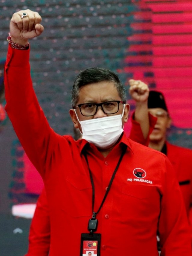 Sekjen DPP PDIP Hasto Kristiyanto dalam acara pengumuman cakada PDIP tahap V. Foto: PDIP