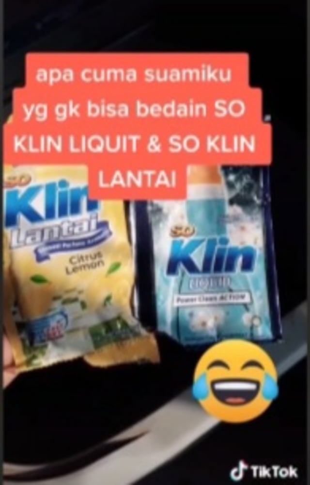 Viral seorang suami cuci pakaian dengan deterjen lantai. (Foto: TikTok/@citra_053)