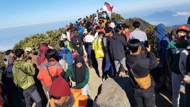 Kondisi Gunung Gede pada Minggu (6/9). Foto: Dok. Dimas Bachtiar