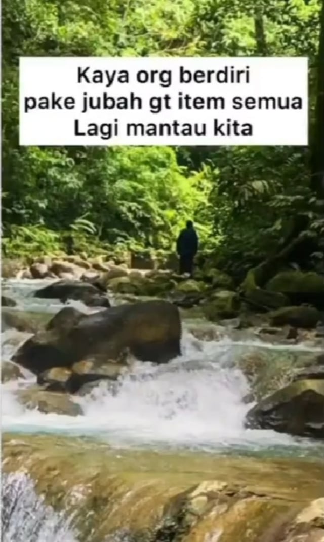 Viral ada sosok misterius saat wanita ini liburan ke tempat wisata di Deliserdang, Sumatera Utara. (Foto: Instagram/@guyonankekinian)