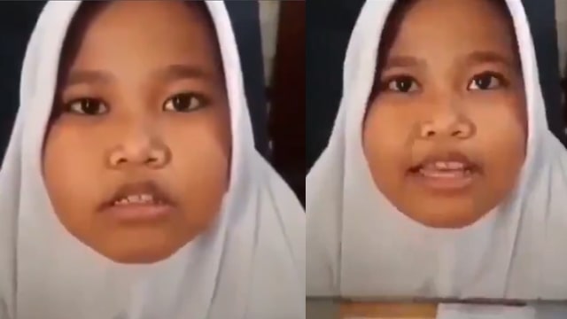 Gadis cilik salah sebut nama malaikat. (Foto: @ReceinAja/Twitter)