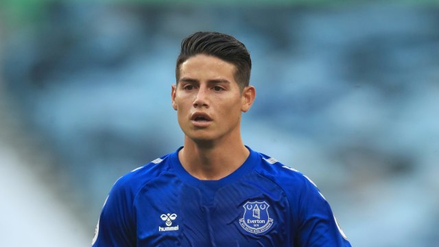 Pemain Everton James Rodriguez saat melawan Tottenham Hotspur pada pertandingan Premier Legaue di Tottenham Hotspur Stadium, London, Inggris. Foto: Adam Davy/REUTERS