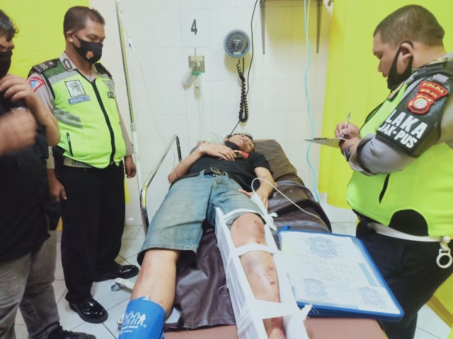 Korban kecelakaan lalu lintas di Tanah Abang, Jakarta Pusat. 
 Foto: Satlantas Polres Jakarta Pusat